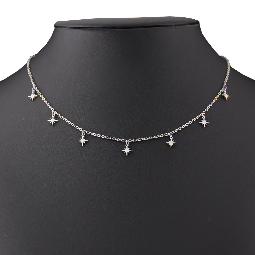 Female Stainless Steel Star Small Pendant Necklace - Chic Angle